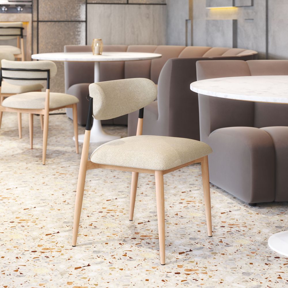 Zuo Modern Equinox Textured Fabric Armless Dining Chair 2PC