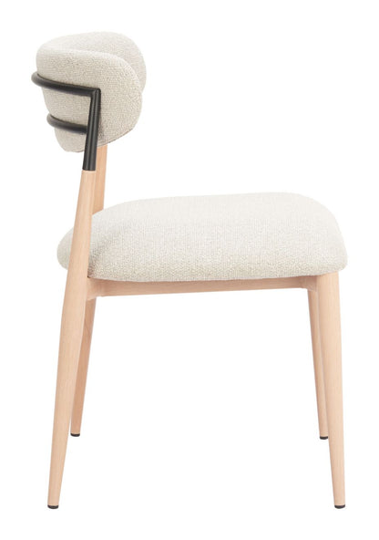 Zuo Modern Equinox Textured Fabric Armless Dining Chair 2PC