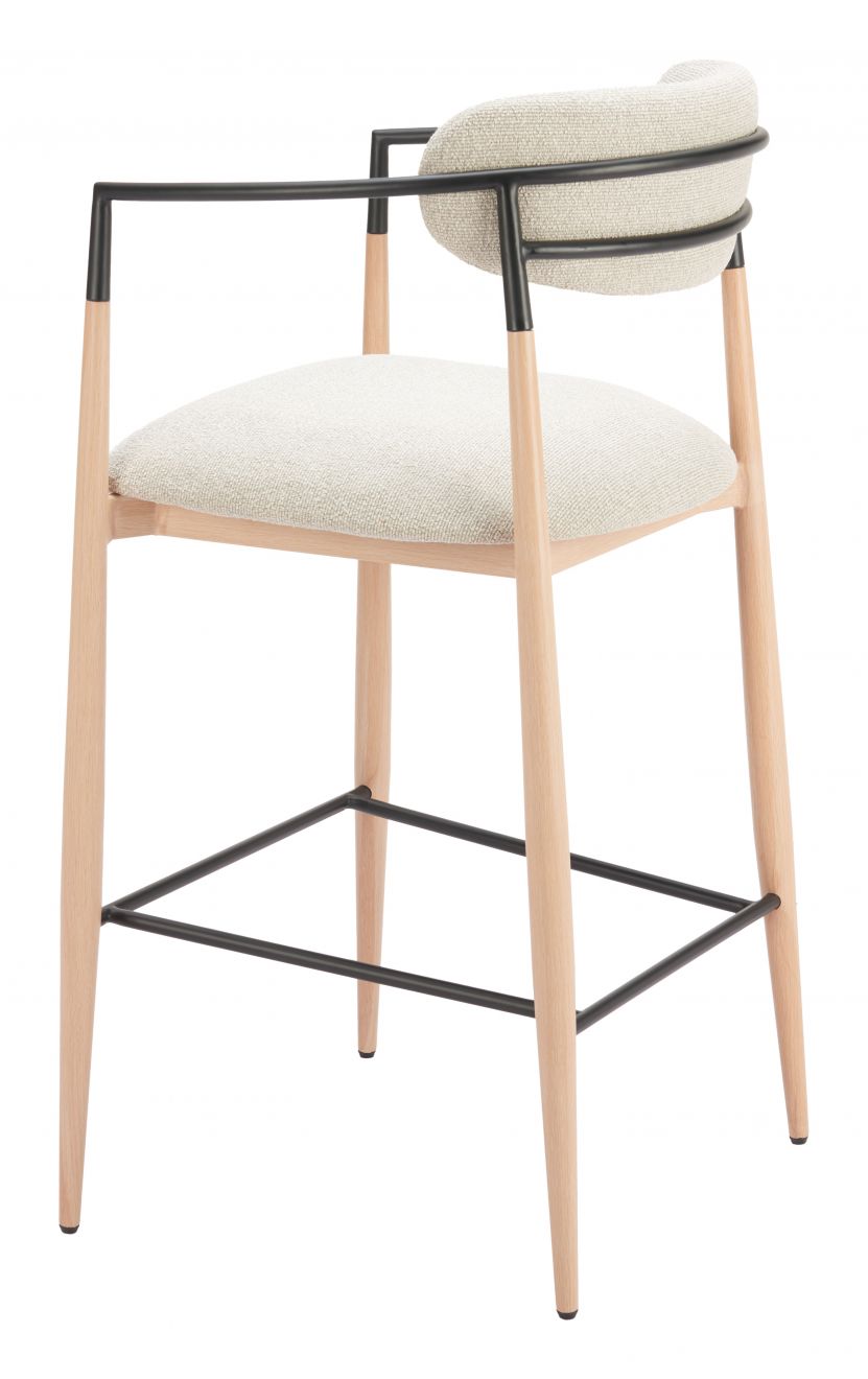 Zuo Modern Equinox Textured Fabric Barstool