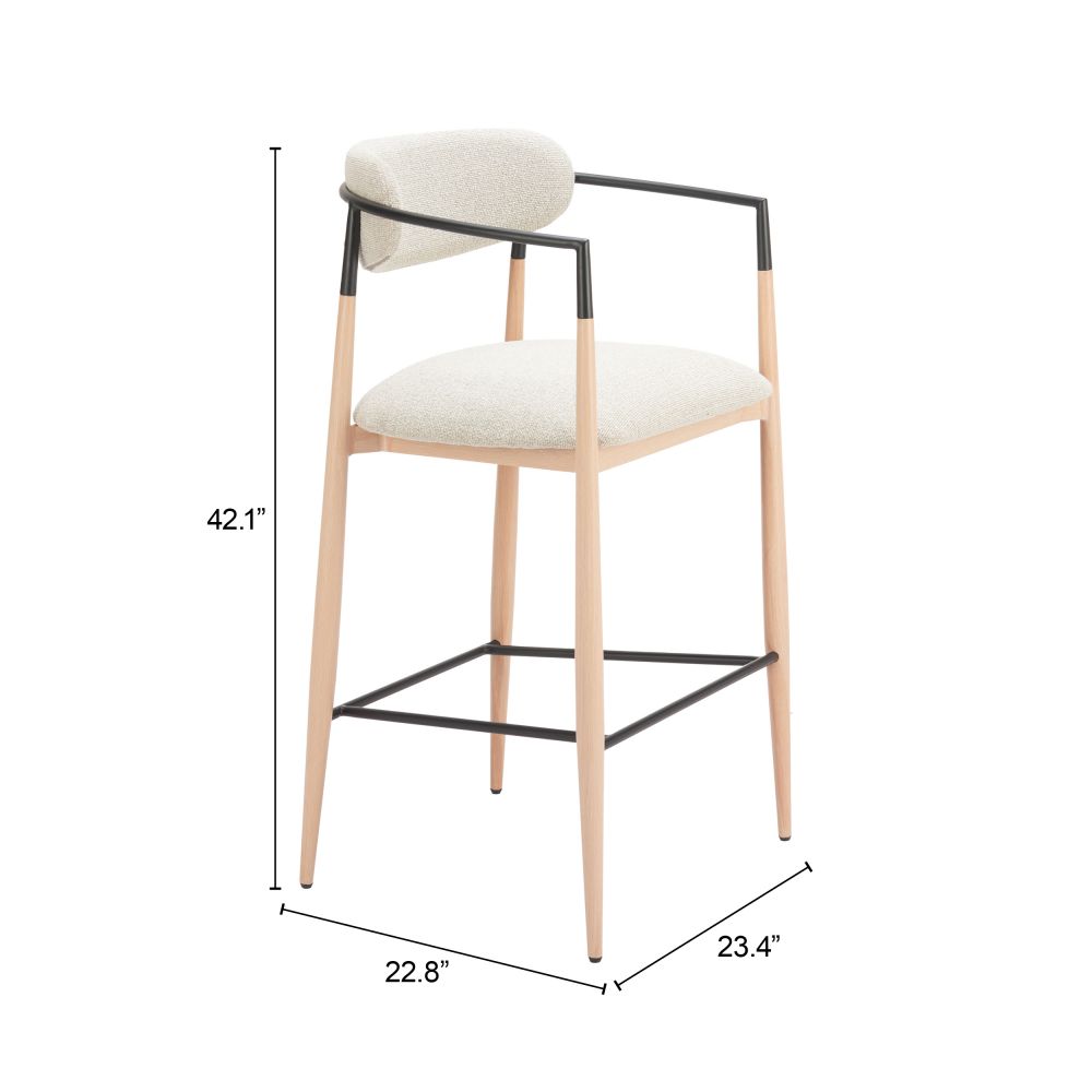 Zuo Modern Equinox Textured Fabric Barstool