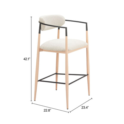 Zuo Modern Equinox Textured Fabric Barstool