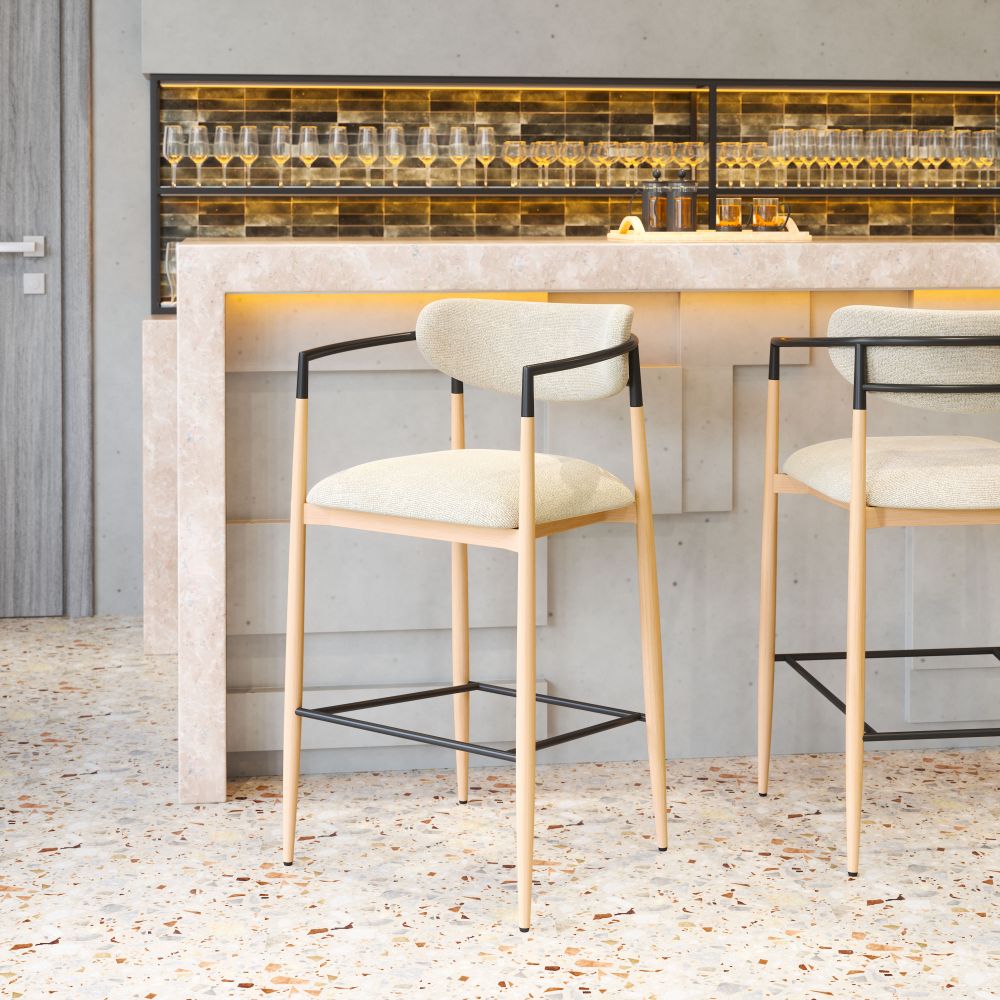 Zuo Modern Equinox Textured Fabric Barstool