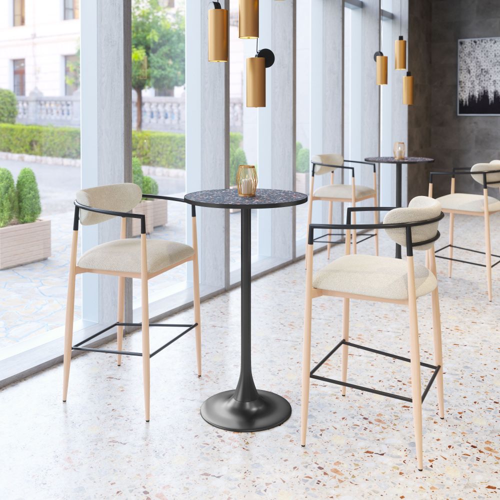 Zuo Modern Equinox Textured Fabric Barstool