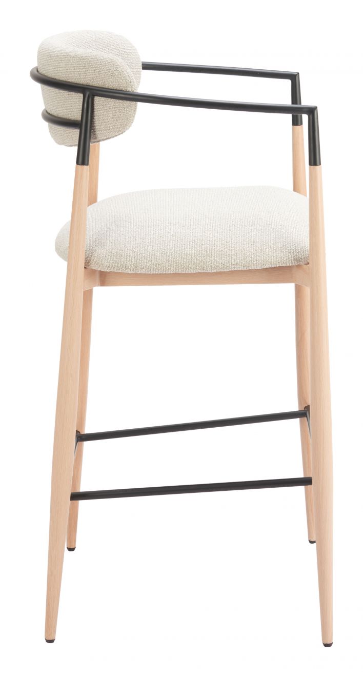Zuo Modern Equinox Textured Fabric Barstool