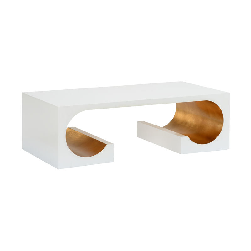 Chelsea House Equinox White Rectangular Cocktail Table