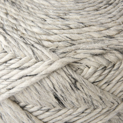 Mercana Esfera Beige Chevron Woven Round Pouf