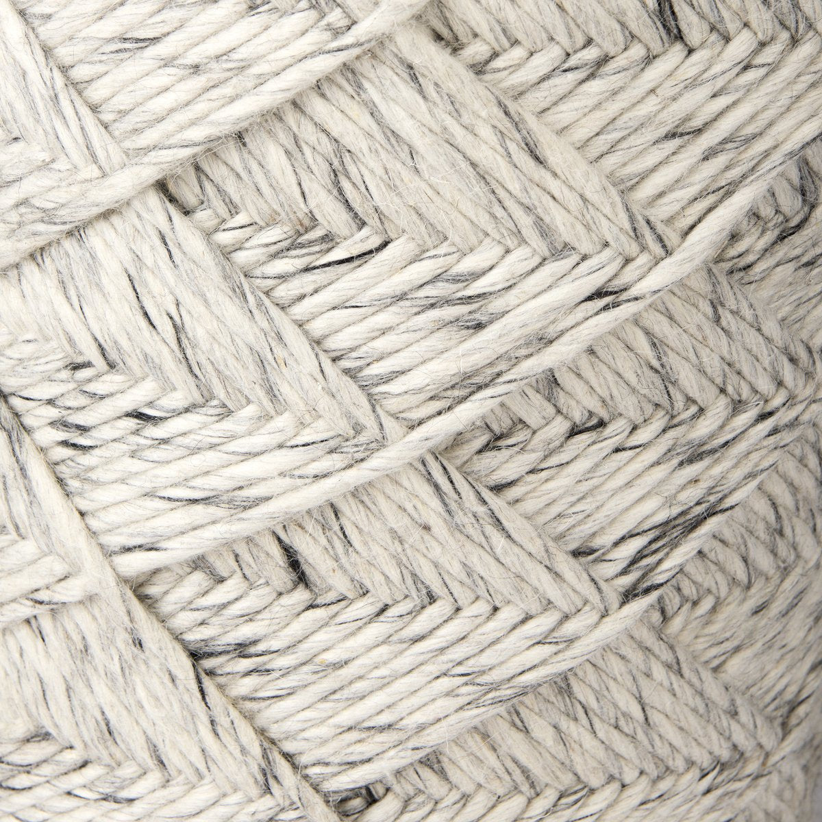 Mercana Esfera Beige Chevron Woven Round Pouf