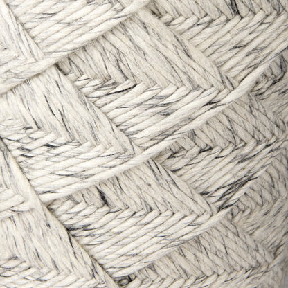 Mercana Esfera Beige Chevron Woven Round Pouf