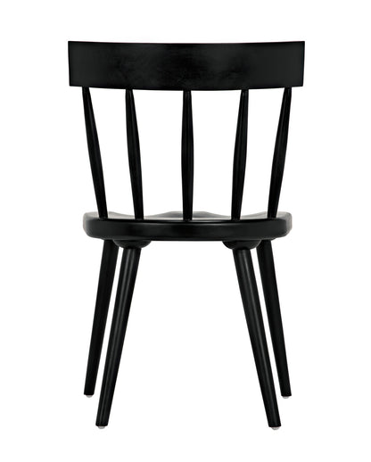 Esme Wood Black Armless Chair-Club Chairs-Noir-Sideboards and Things