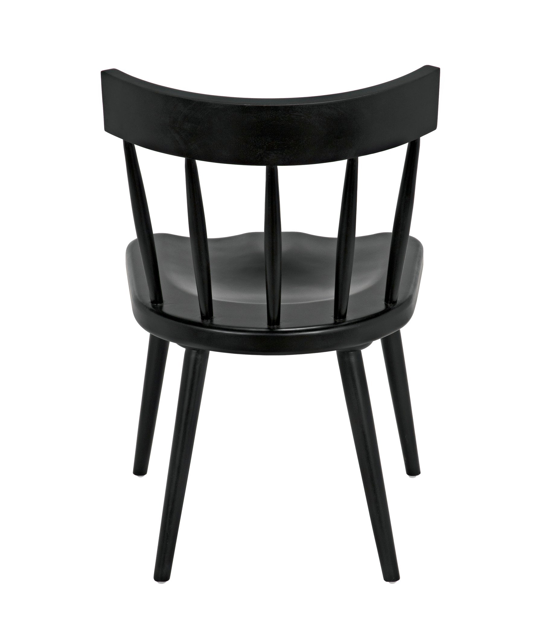 Esme Wood Black Armless Chair-Club Chairs-Noir-Sideboards and Things