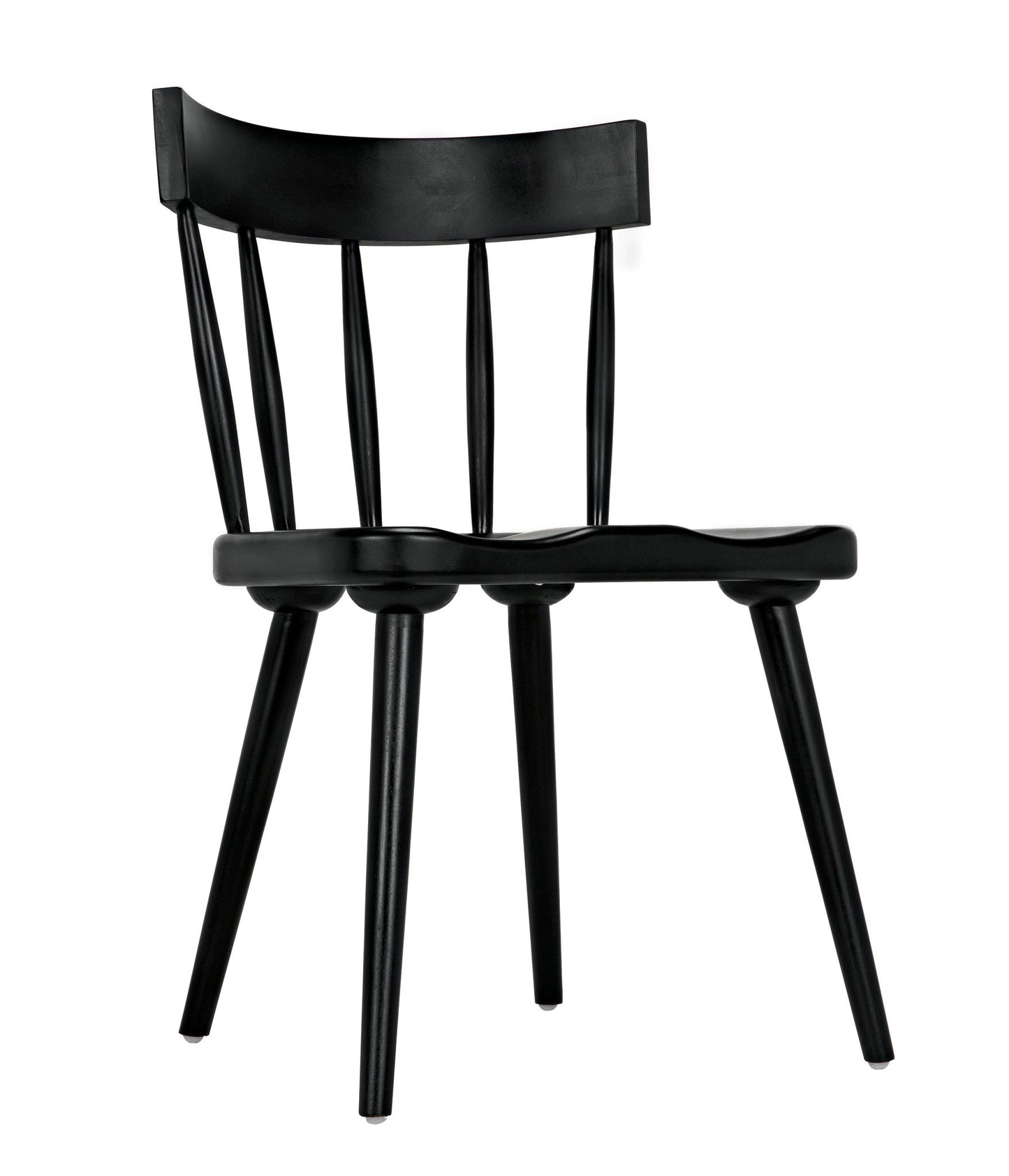 Esme Wood Black Armless Chair-Club Chairs-Noir-Sideboards and Things