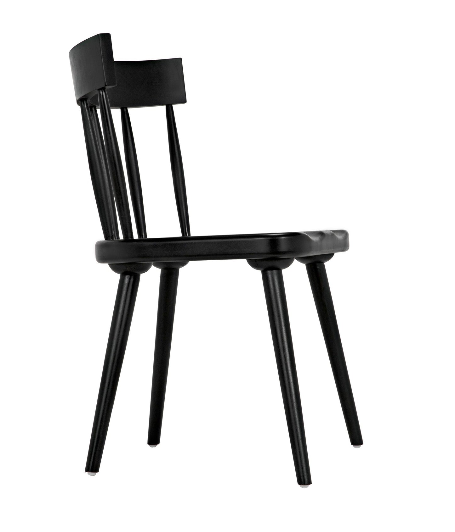 Esme Wood Black Armless Chair-Club Chairs-Noir-Sideboards and Things