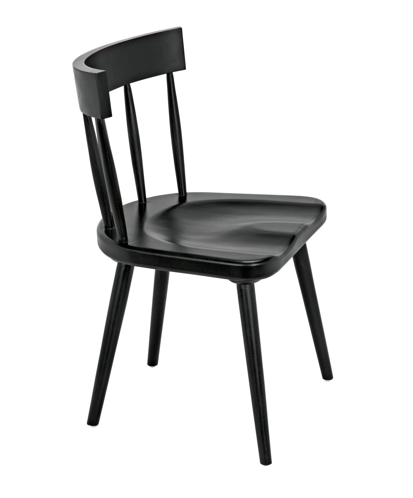 Esme Wood Black Armless Chair-Club Chairs-Noir-Sideboards and Things