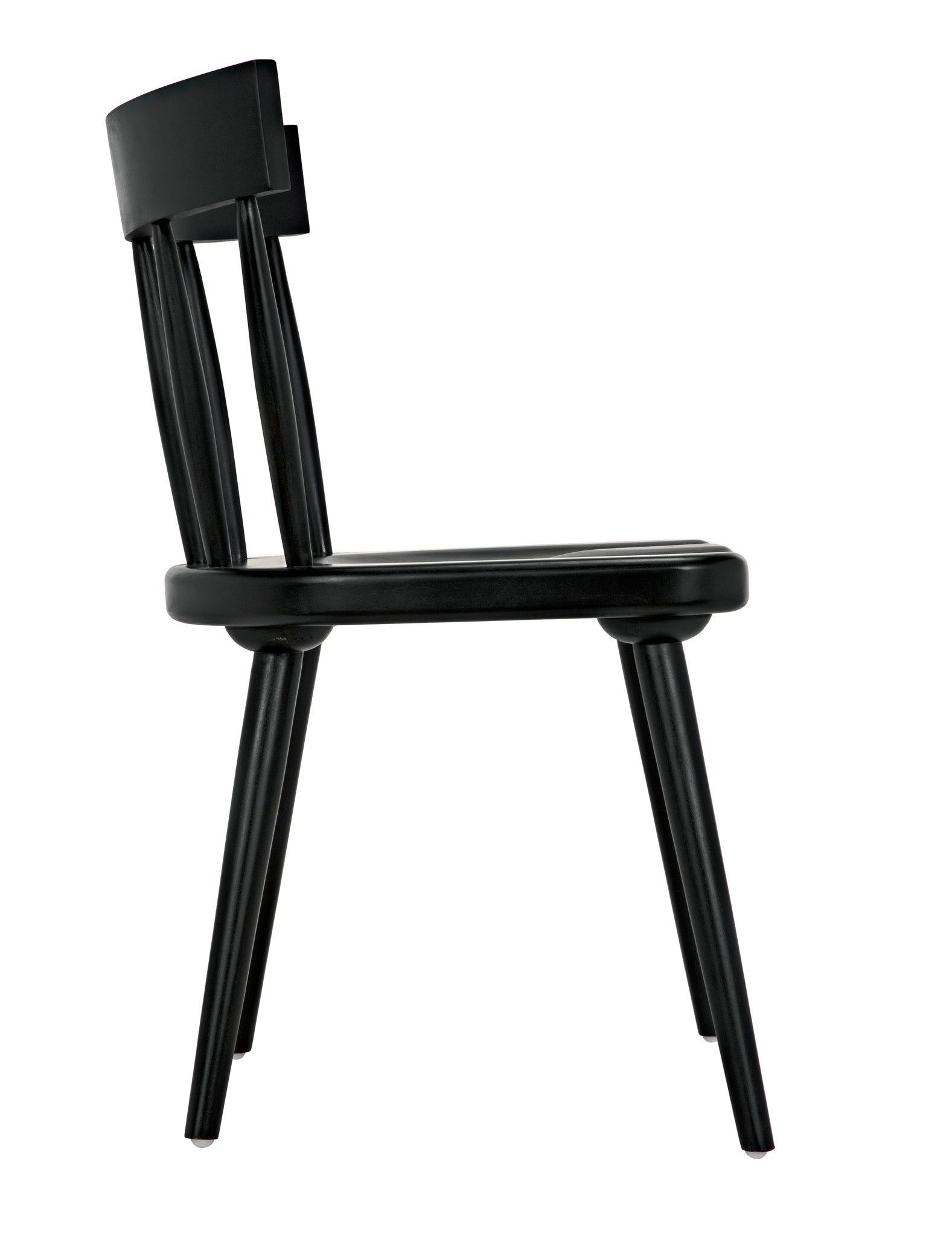 Esme Wood Black Armless Chair-Club Chairs-Noir-Sideboards and Things