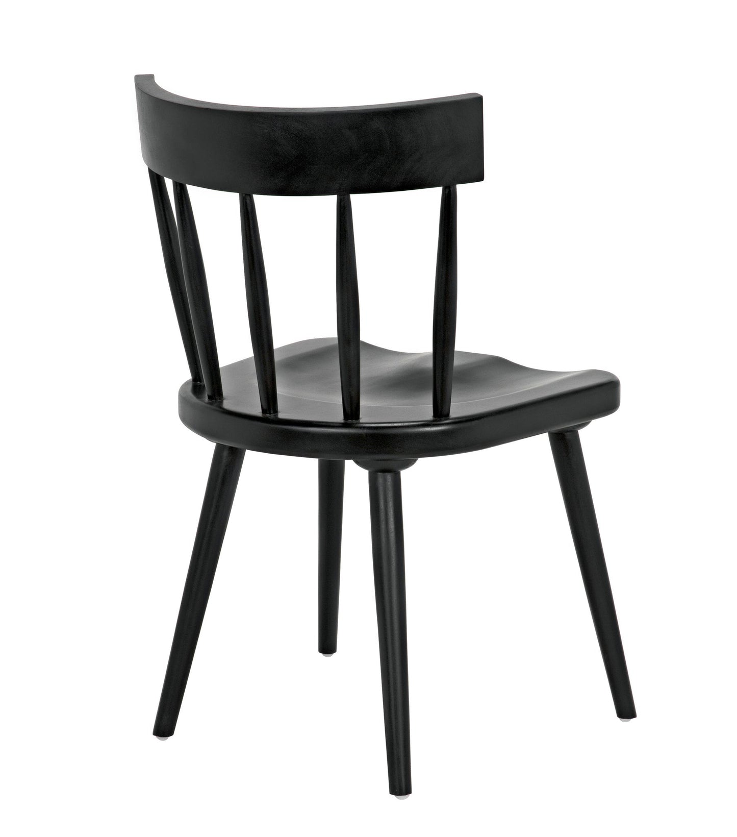 Esme Wood Black Armless Chair-Club Chairs-Noir-Sideboards and Things