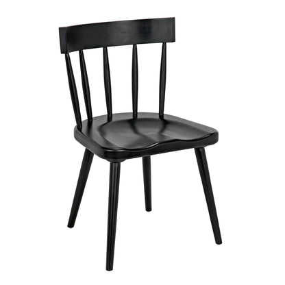 Esme Wood Black Armless Chair-Club Chairs-Noir-Sideboards and Things