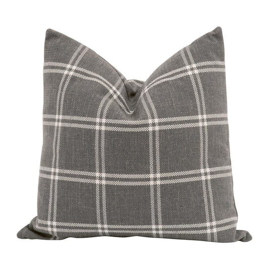 Essential Grey Checkered Performance Throw Pillow With Insert - Set of 2 Throw Pillows Sideboards and Things By Essentials For Living