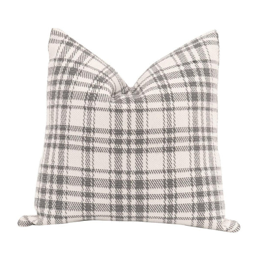 Essential Tartan Grey Performance Throw Pillow With Insert - Set of 2 Throw Pillows Sideboards and Things By Essentials For Living
