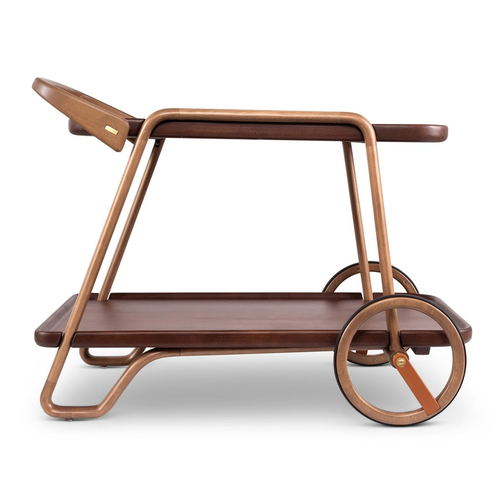 Etienne Neutral Brown Wooden Bar Cart