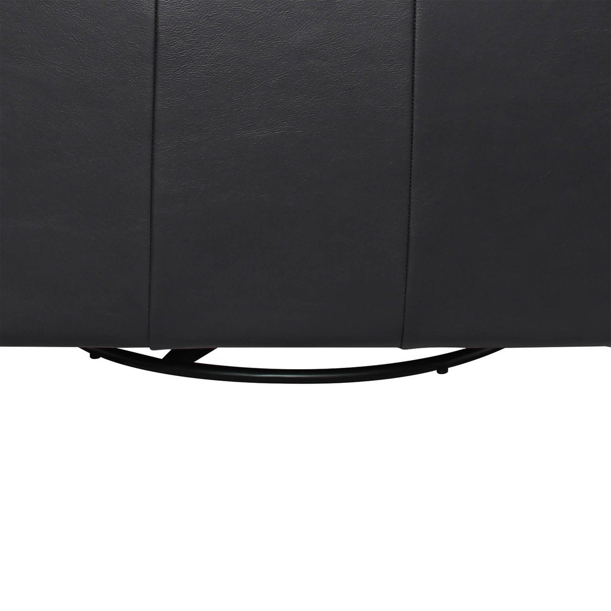LH Home Europa Top Grain Black Leather Swivel Glider