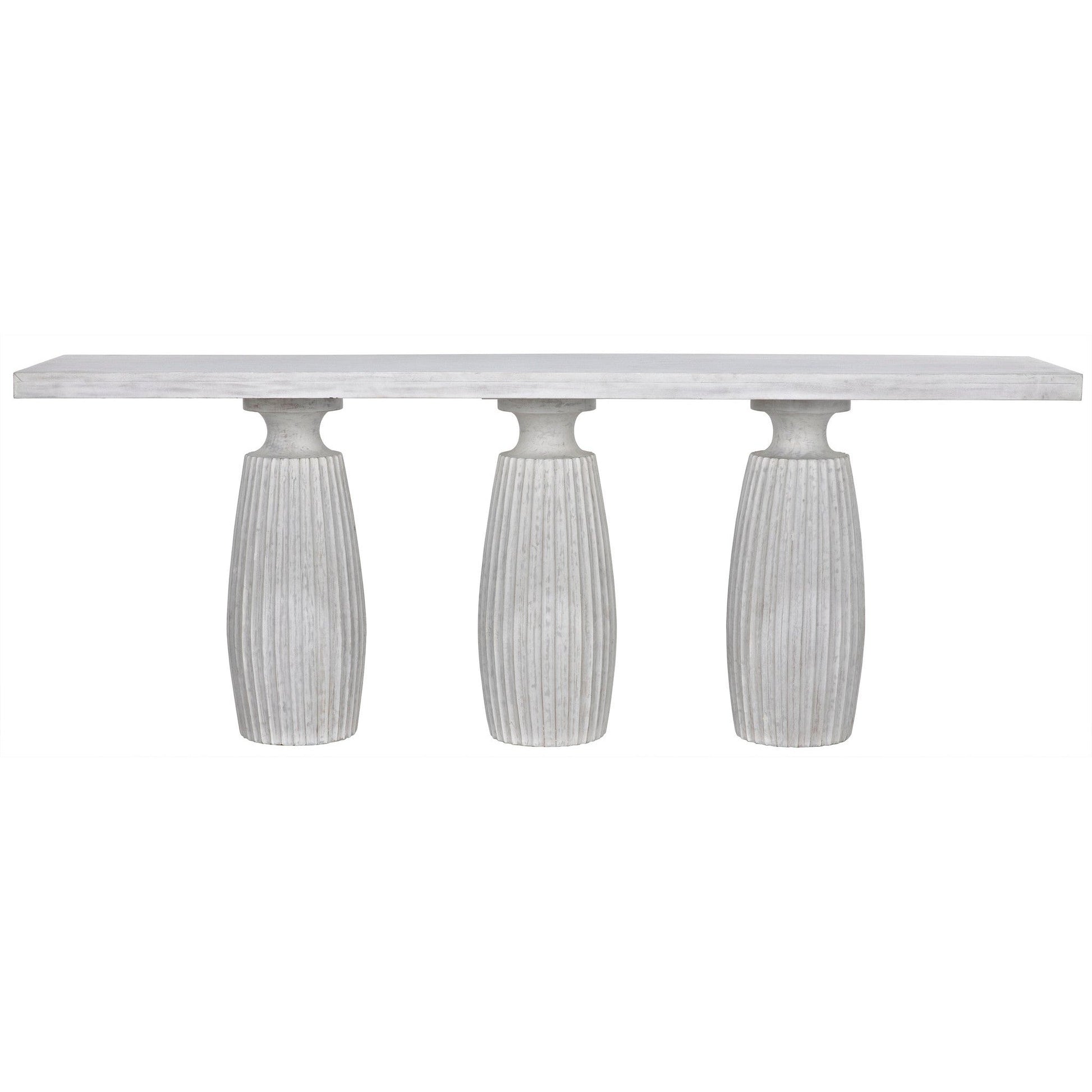 Evelyn Wood White Rectangle Console Table-Console Tables-Noir-Sideboards and Things