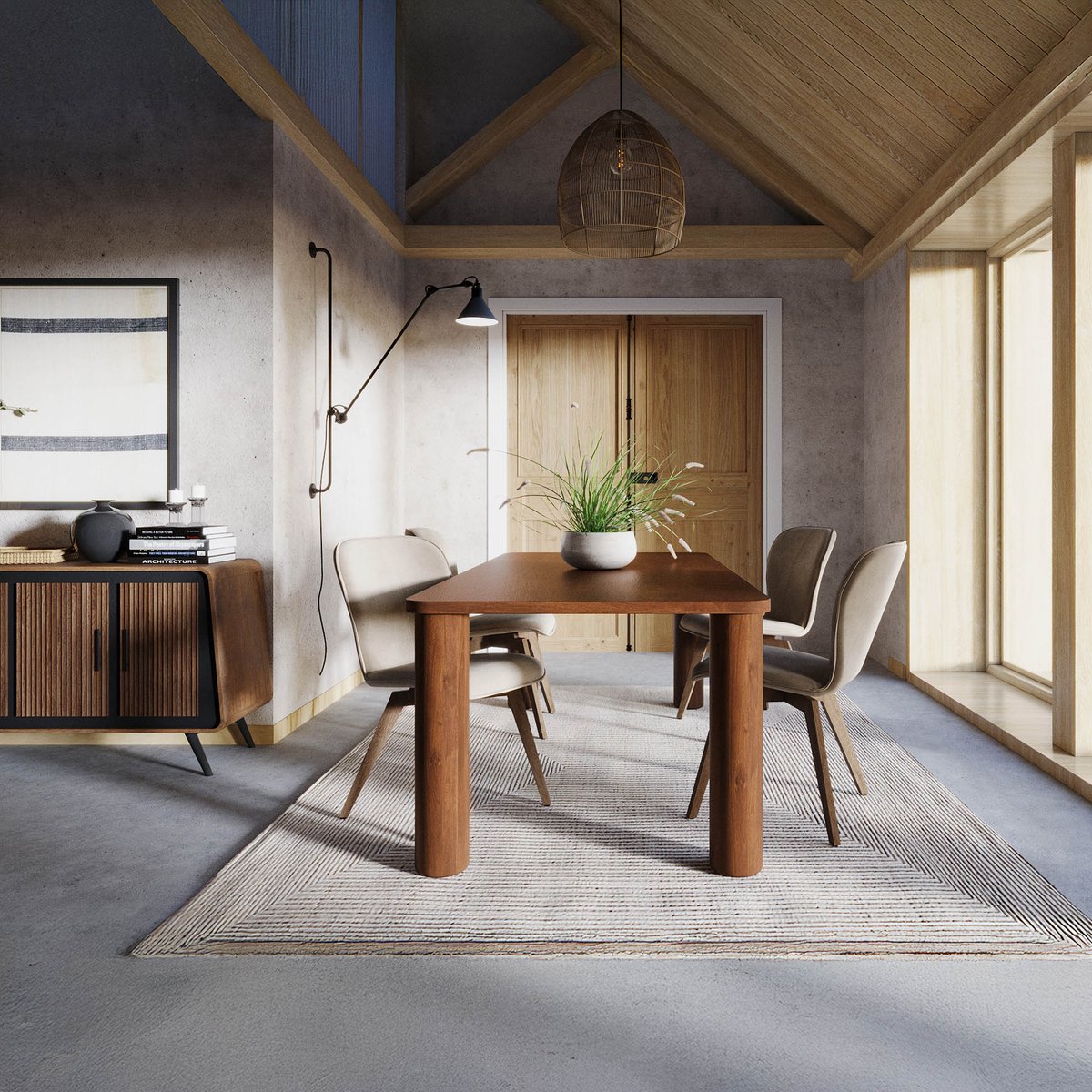 LH Home Evolution Wooden Rectangular Dining Table