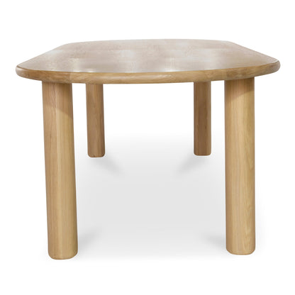 Milo Natural Solid Oak Geometric Dining Table