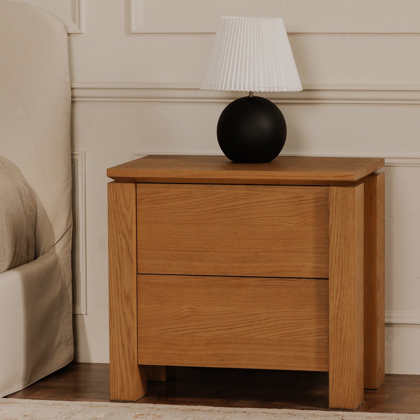 Brook Country Oak With Floating Top Design Nightstand