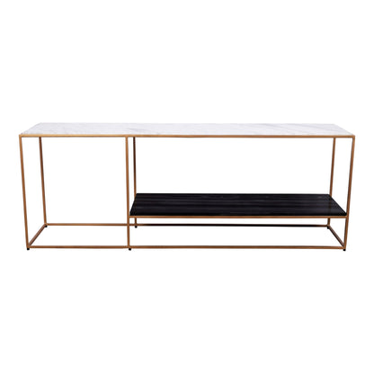 Mies Marble and Iron Grey Rectangular Media Console