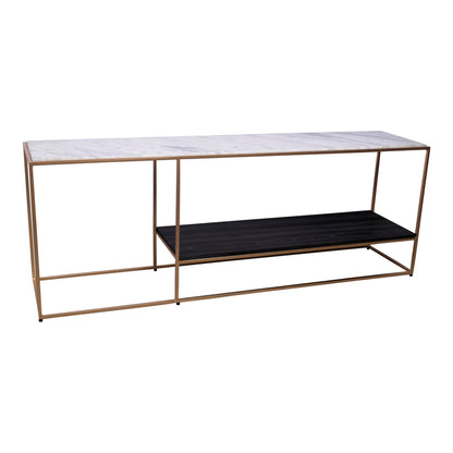 Mies Marble and Iron Grey Rectangular Media Console