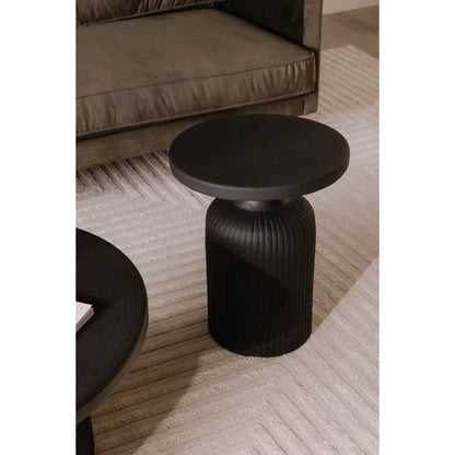 Yoli Aluminum Black Round Side Table