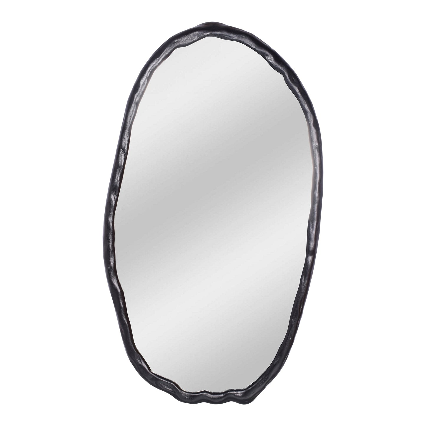 Foundry Aluminum Black Oval Wall Mirror