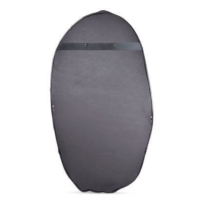 Foundry Aluminum Black Oval Wall Mirror