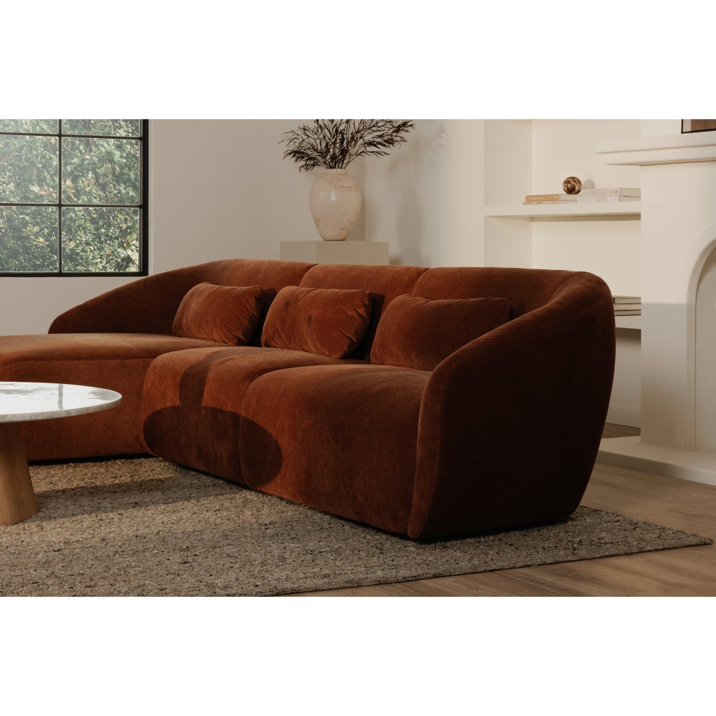 Amelia Polyester Upholstered Left Arm Facing Chaise