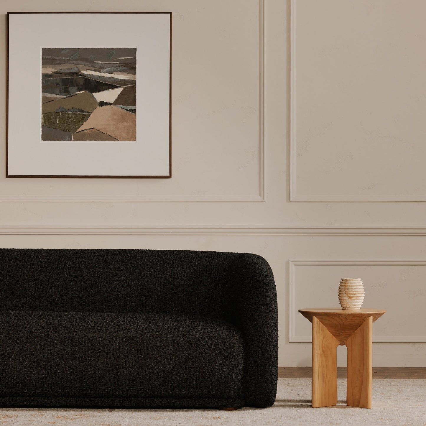 Faye Boucle Curved Design Sofa
