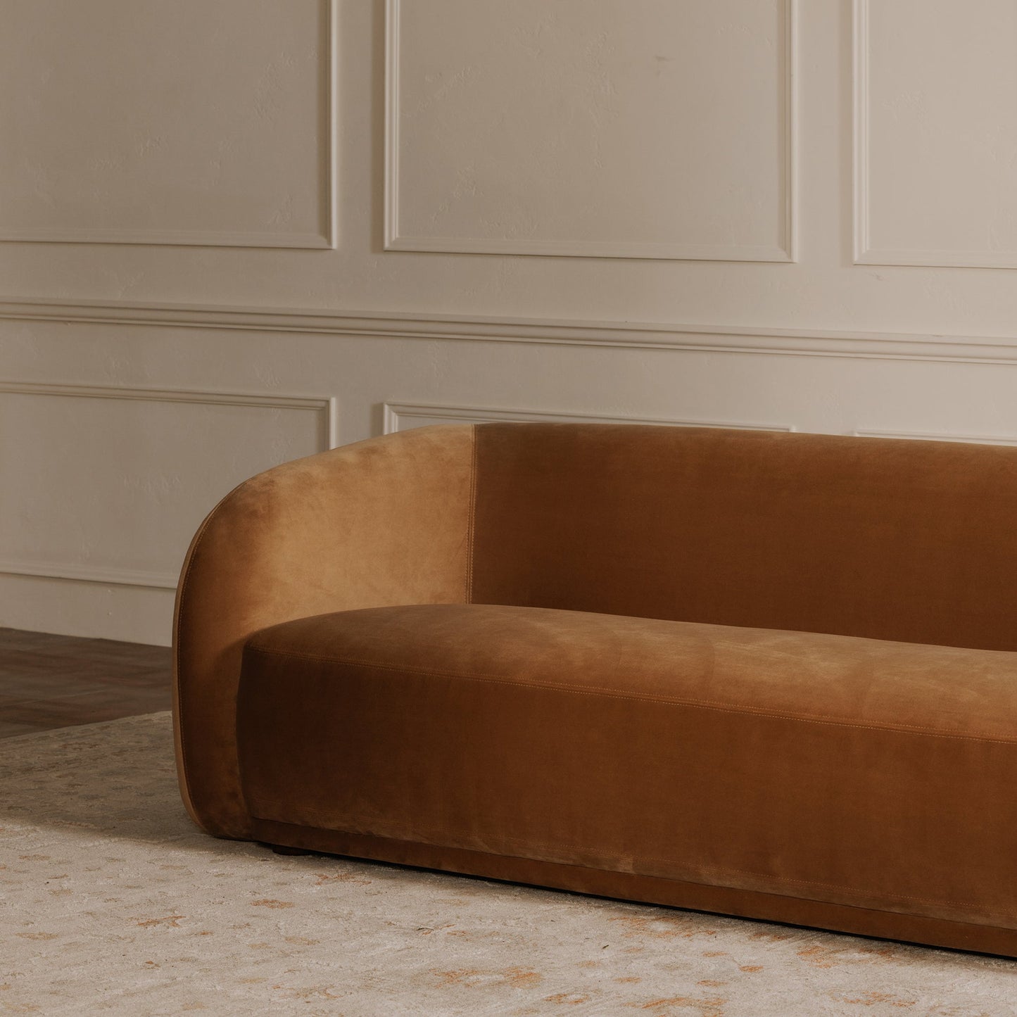 Faye Boucle Curved Design Sofa