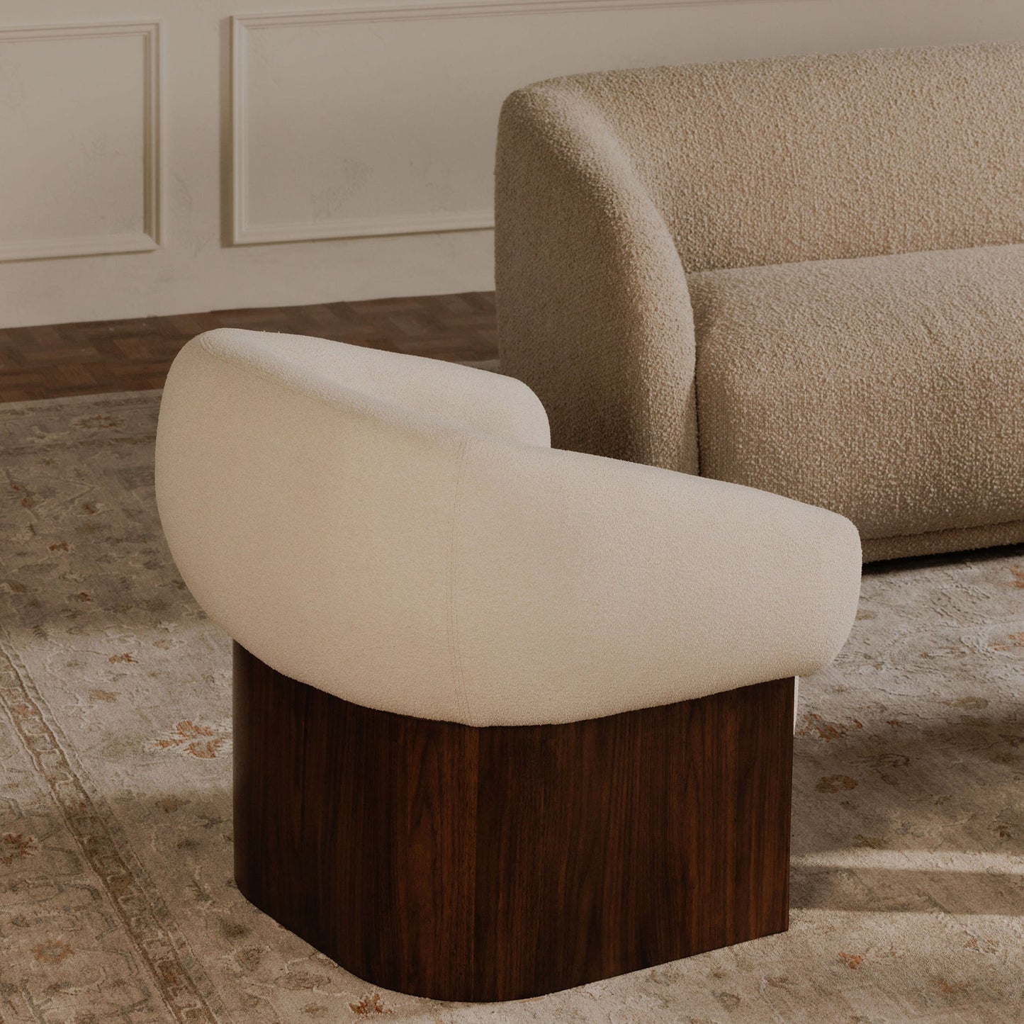 Otto Walnut Veneer Base Accent Chair