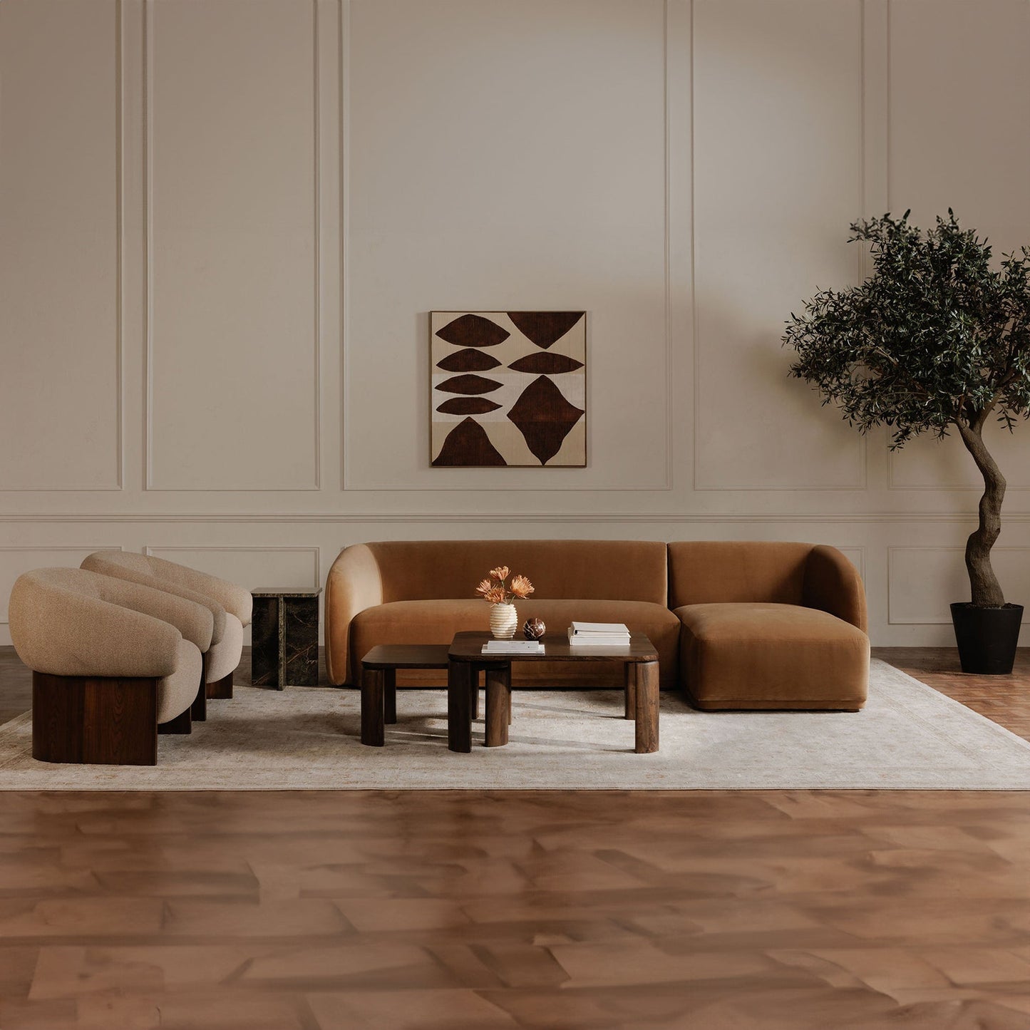 Otto Walnut Veneer Base Accent Chair