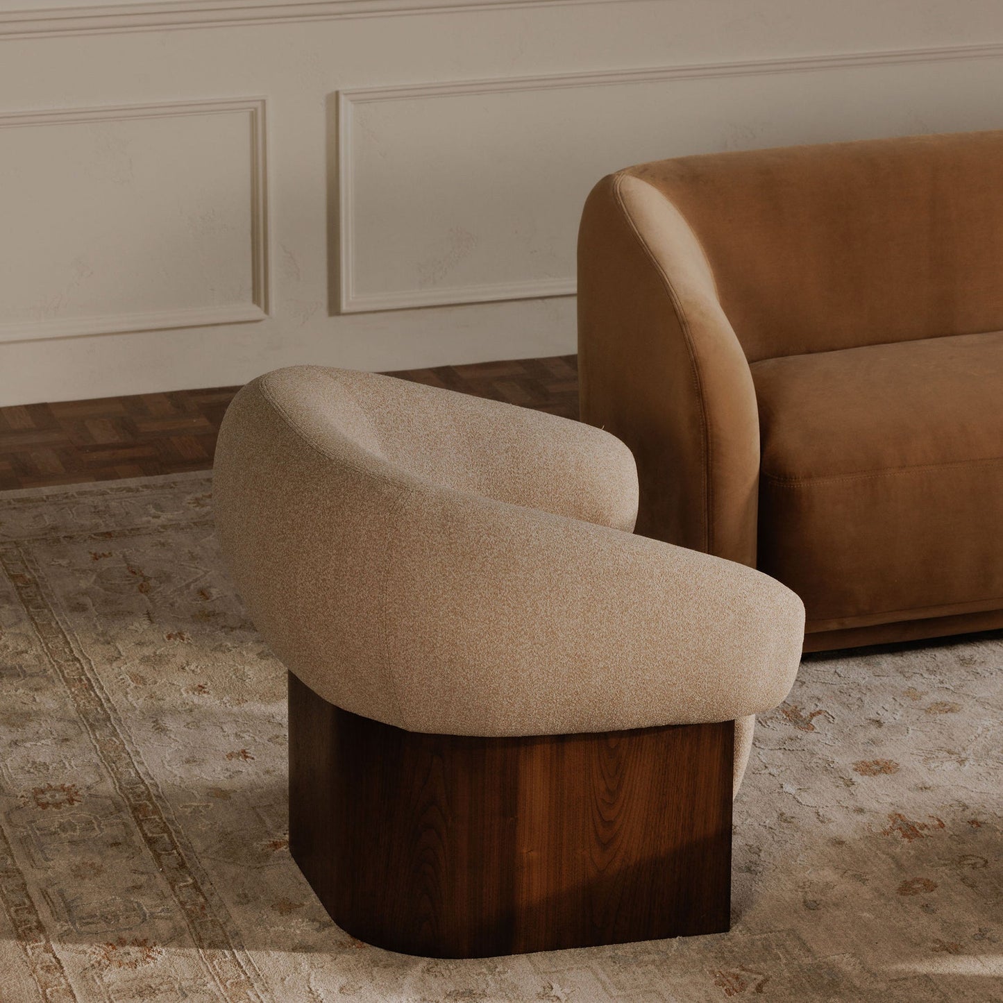 Otto Walnut Veneer Base Accent Chair