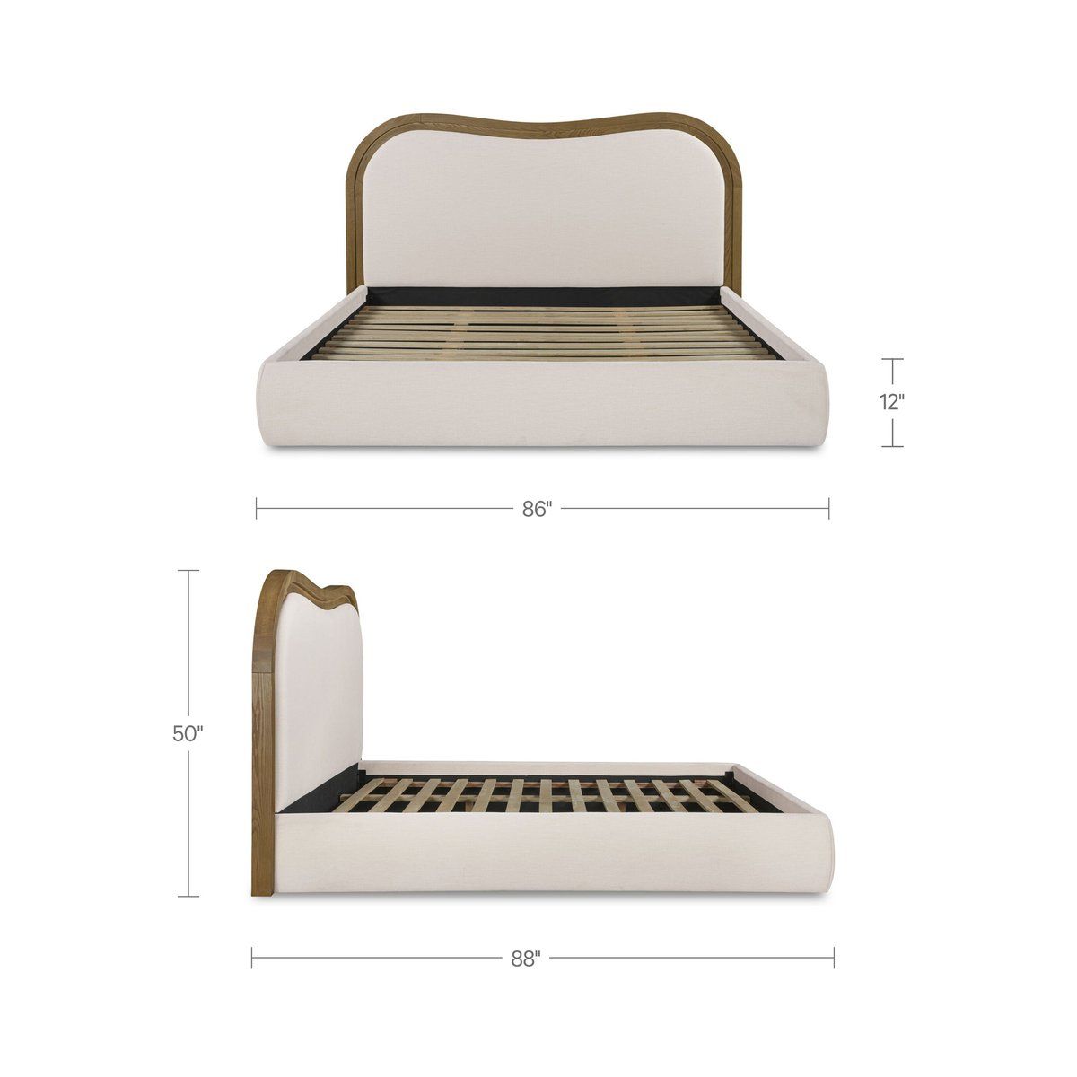 Camilla Fabric Wave Design Bed