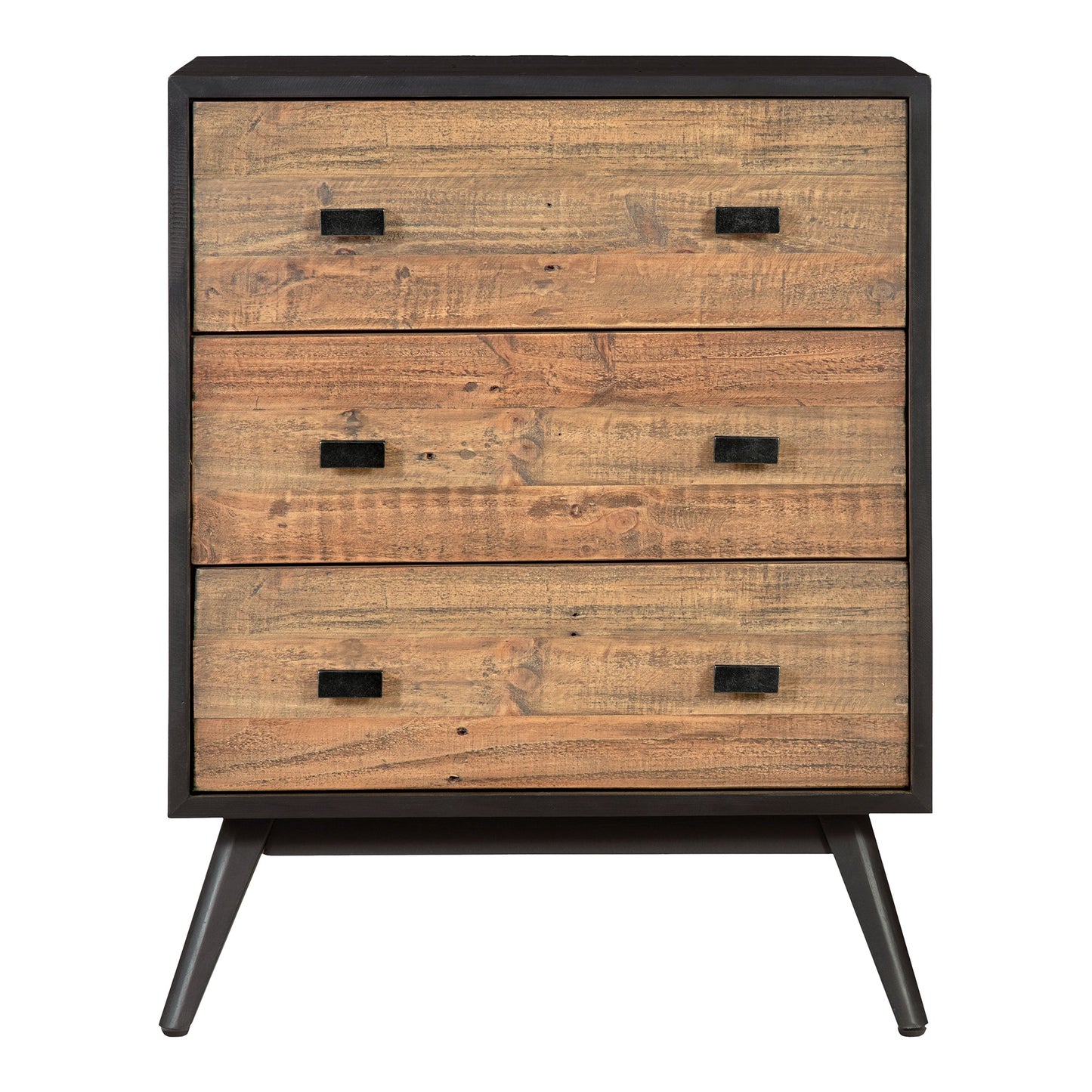 Nova New Pine Black 3 Drawer Nightstand