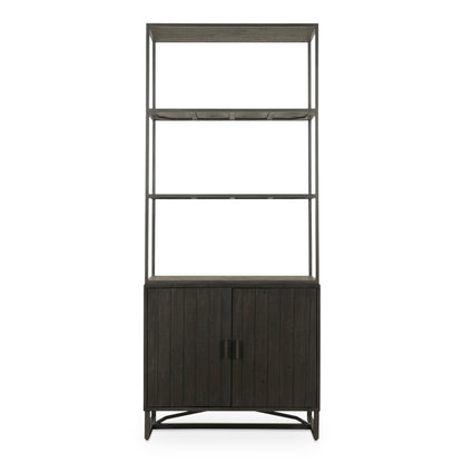 Sierra Pine Wood and Iron Black Bookshelf