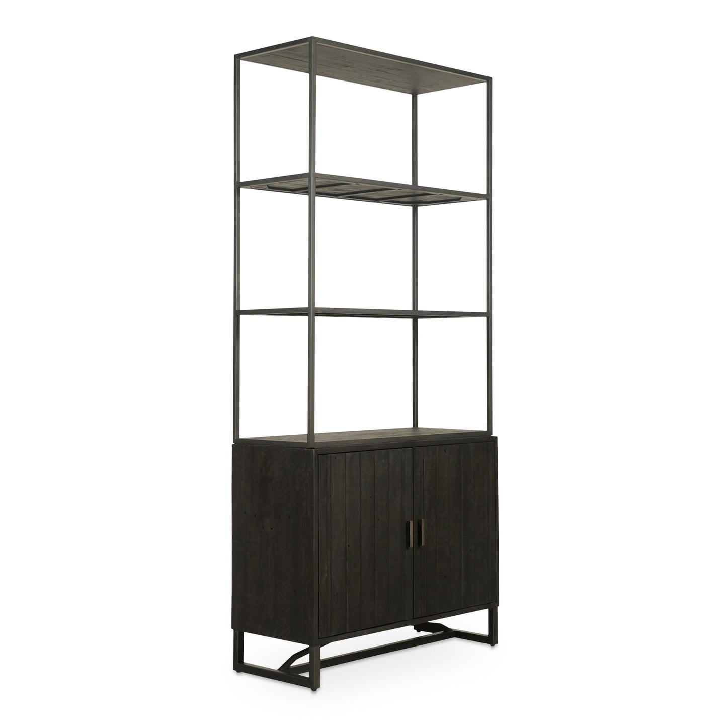 Sierra Pine Wood and Iron Black Bookshelf