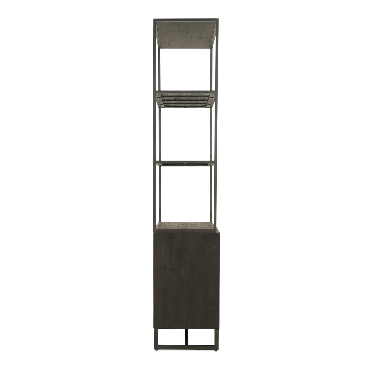 Sierra Pine Wood and Iron Black Bookshelf