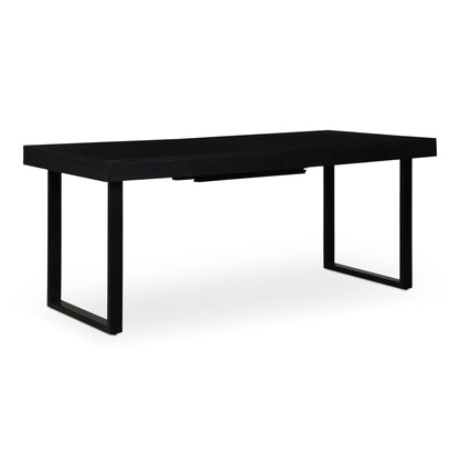 Ben Wood and Metal Rectangular Extension Dining Table