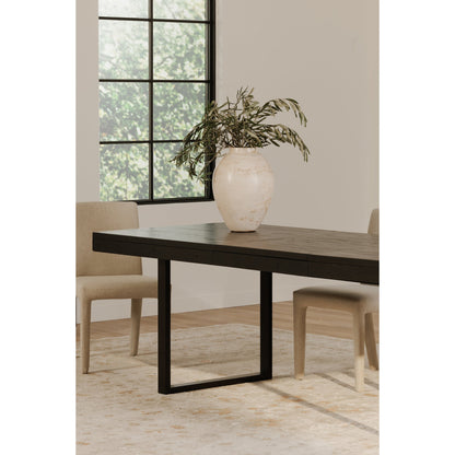 Ben Wood and Metal Rectangular Extension Dining Table