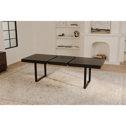 Ben Wood and Metal Rectangular Extension Dining Table