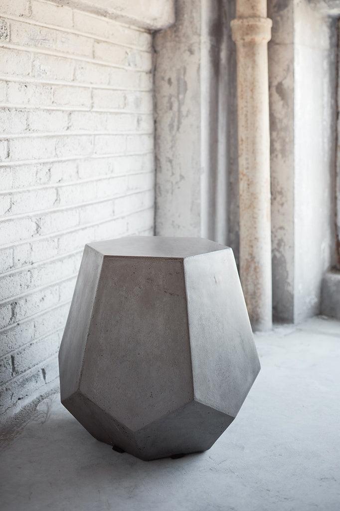 Faceted Fiber Reinforced Concrete Side Table