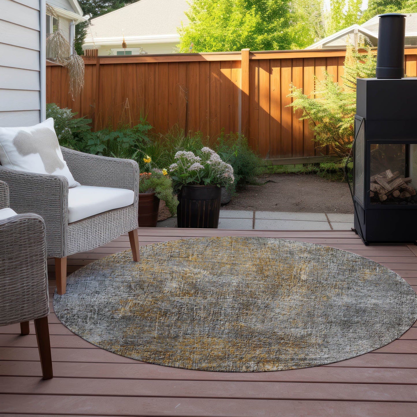 Addison Rugs Faded Rhythm Grey Washable Indoor-Outdoor Rug