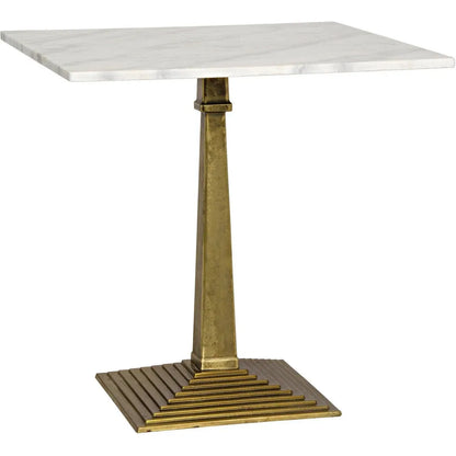 Noir Fadim Iron and Marble Round Side Table